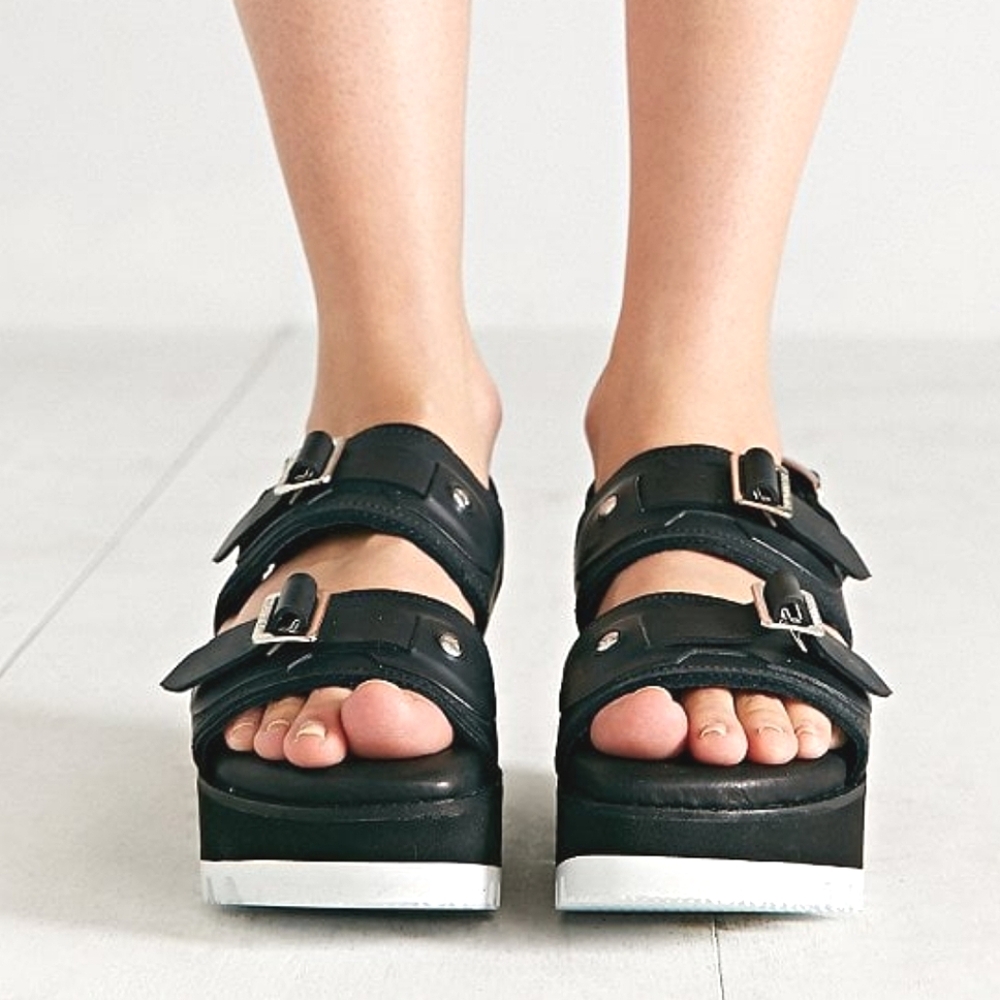 Hunter Double Buckle Chunky Platform Sandals - image 1